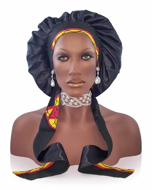 Designer bonnets  Silk hair bonnets, African hair wrap, Small